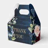 Burgundy Navy Blush Floral Geometric Wedding Bedankdoosjes (Achterkant)