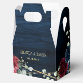 Burgundy Navy Blush Floral Geometric Wedding Bedankdoosjes (Geopend)