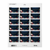 Burgundy Navy Blush Floral Geometric Wedding Etiket (Full Sheet)