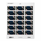 Burgundy Navy Blush Floral Geometric Wedding Etiket (Full Sheet)