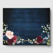 Burgundy Navy Blush Floral Geometric Wedding Gastenboek (Achterkant)