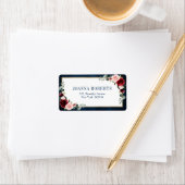 Burgundy Navy Blush Floral Geometric Wedding Label (Insitu)