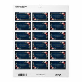 Burgundy Navy Blush Floral Geometric Wedding Label (Full Sheet)