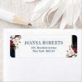 Burgundy Navy Blush Floral Geometric Wedding Label (Insitu)