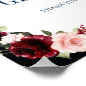 Burgundy Navy Blush Floral Gold Cards en Gifts Po Poster (Hoek)