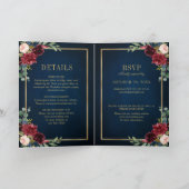 Burgundy Navy Blush Floral Gold Geometric Wedding (Binnen)