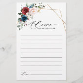 Burgundy Navy Blush Floral Vrijgezellenfeest Advic (Voorkant)