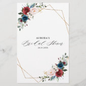 Burgundy Navy Blush Floral Vrijgezellenfeest Advic (Achterkant)