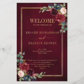 Burgundy Navy Blush Geometric Wedding Program (Voorkant)
