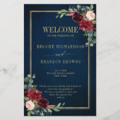 Burgundy Navy Blush Geometric Wedding Program (Voorkant)