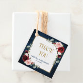 Burgundy Navy Blush Gold Geometric Hartelijk dank Bedankjes Labels (In situ)