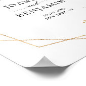 Burgundy Navy Blush Gold Geometric Weddenschap wel Poster (Hoek)