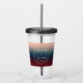 Burgundy Navy Blush Ombre Geometric Wedding Acryl Drinkbeker (Voorkant)