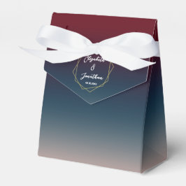 Burgundy Navy Blush Ombre Geometric Wedding Bedankdoosjes