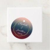 Burgundy Navy Blush Ombre Geometric Wedding Bedankjes Labels (In situ)
