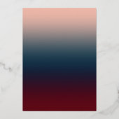 Burgundy Navy Blush Ombre Geometric Wedding Folie Uitnodiging (Achterkant)
