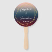 Burgundy Navy Blush Ombre Geometric Wedding Handwaaier (Voorkant)