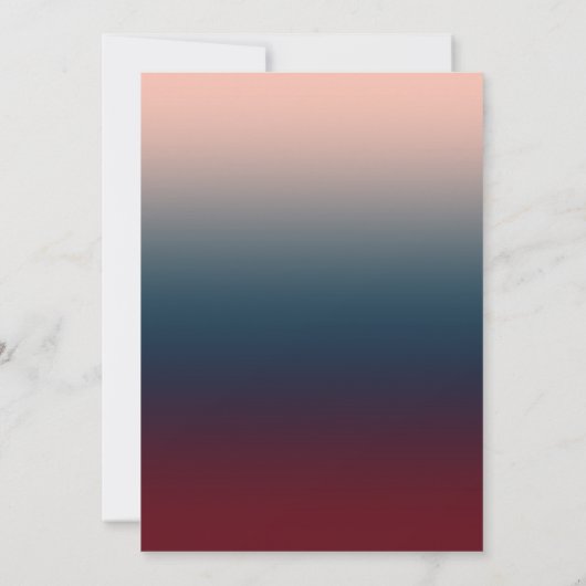 Burgundy Navy Blush Ombre Geometric Wedding Kaart (Achterkant)