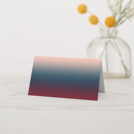 Burgundy Navy Blush Ombre Geometric Wedding Plaatskaartje (Achterkant)
