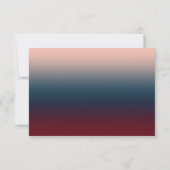 Burgundy Navy Blush Ombre Geometric Wedding RSVP Kaartje (Achterkant)