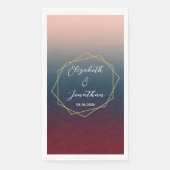 Burgundy Navy Blush Ombre Geometric Wedding Servet (Voorkant)