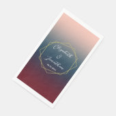 Burgundy Navy Blush Ombre Geometric Wedding Servet (Hoek)