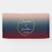 Burgundy Navy Blush Ombre Geometric Wedding Spandoek (Horizontaal)