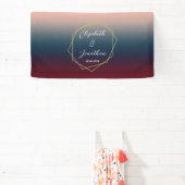 Burgundy Navy Blush Ombre Geometric Wedding Spandoek (Insitu)