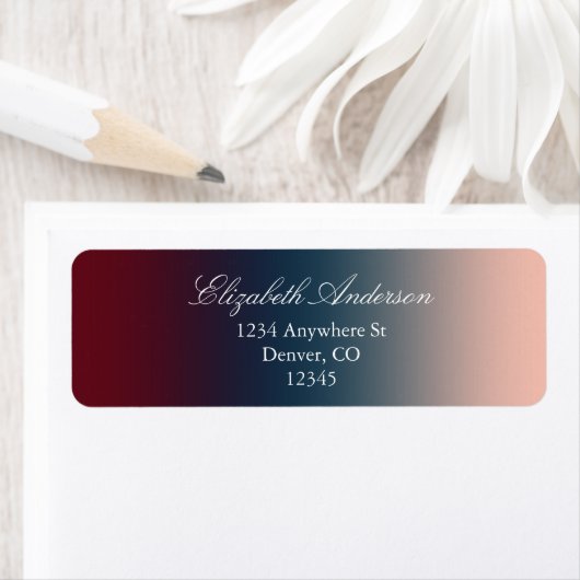 Burgundy Navy Blush Ombre Wedding Etiket (Insitu)