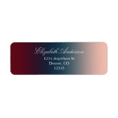 Burgundy Navy Blush Ombre Wedding Etiket (Voorkant)