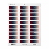 Burgundy Navy Blush Ombre Wedding Etiket (Full Sheet)