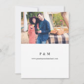 Burgundy, Navy & Blush Pink Floral Foto Save The Date (Achterkant)