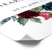 Burgundy Navy Blush Rehearsal Dinner Welcome Poster (Hoek)