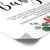 Burgundy navy blush roze floral donta say baby poster (Hoek)