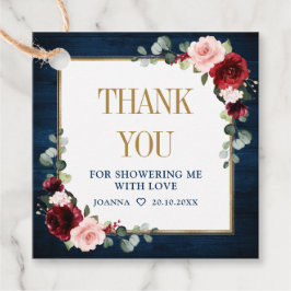 Burgundy Navy Blush Vrijgezellenfeest Bedankt voor Bedankjes Labels