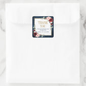 Burgundy Navy Blush Vrijgezellenfeest Hartelijk da Vierkante Sticker (Tas)