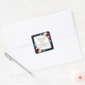 Burgundy Navy Blush Vrijgezellenfeest Hartelijk da Vierkante Sticker (Envelop)