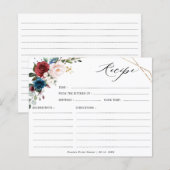 Burgundy Navy Blush Vrijgezellenfeest Recipe Kaart (Voorkant / Achterkant)