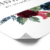 Burgundy Navy Blush Vrijgezellenfeest Welkom Poster (Hoek)