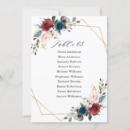 Burgundy Navy Blush Wedding Seating Chart Kaart