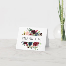 Burgundy Navy en Blush Bloemstuk Bedankt