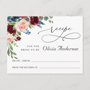 Burgundy Navy Eucalyptus Vrijgezellenfeest Recipe  Briefkaart