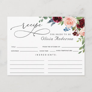 Burgundy Navy Eucalyptus Vrijgezellenfeest Recipe  Briefkaart