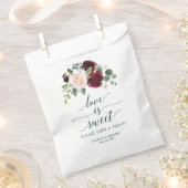 Burgundy Navy Favor Bag Love is Sweet Bedankzakje (Geknipt)