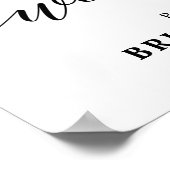 Burgundy Navy Floral Boho Vrijgezellenfeest welkom Poster (Hoek)