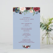 Burgundy navy floral dusty blue bruiloft (Staand voorkant)
