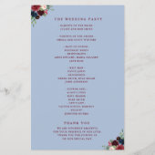 Burgundy navy floral dusty blue bruiloft (Achterkant)