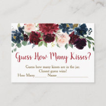 Burgundy & Navy Floral raden hoeveel kisses er zij