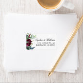 Burgundy Navy Floral Return Address Labels (Insitu)