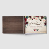Burgundy Navy Floral Rustic Boho Country Weddensch Gastenboek (Volledig)